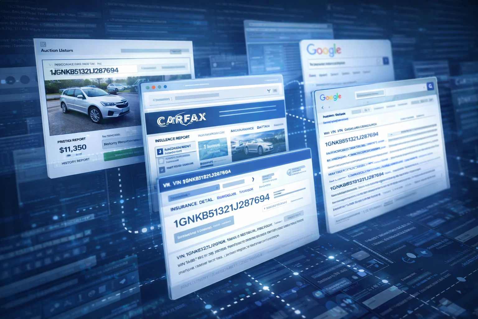 Copied accident and damage data distributed across multiple websites and online platforms